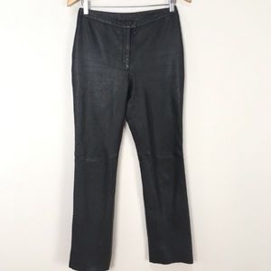 VTG EXPRESS Black‎ Genuine Leather Motorcycle Pants High Rise Women’s Sz 6
